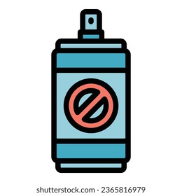 Spray insect icon outline vector. Pest control. Cute bug color flat