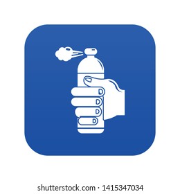 Spray insects icon blue vector isolated on white background