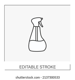  Spray line icon. Disinfectant spray for washing the mirror. Cleaning concept. Isolated vector illustration.Editable stroke
