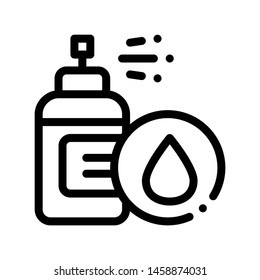 Spray Lotion Drop Cosmetic Vector Thin Line Icon. Organic Cosmetic, Natural Ingredient Linear Pictogram. Eco-friendly, Cruelty-free Product, Molecular Analysis Contour Illustration