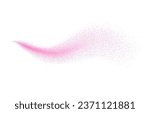 Spray mist effect with haze isolated on transparent background. Realistic rose water scent, air freshener splash. Vector graffiti paint, Holi splatter texture, pink dust stream or powder particles