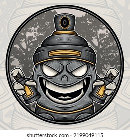 Spray Monster Illustration. Premium vector