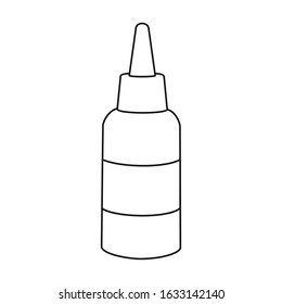 Spray for nasal vector icon.Outline,line vector icon isolated on white background spray for nasal .