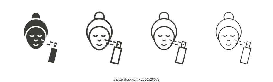 Spray on face icon collection for website design, app, UI design.