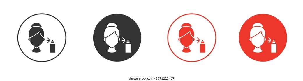 Spray no ícone de face para logotipo, símbolo de sinal de vetor para design