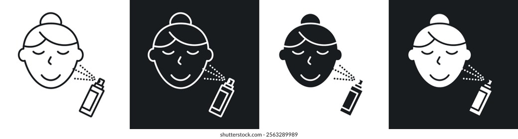 Spray on face icon pack for app and website ui designs.