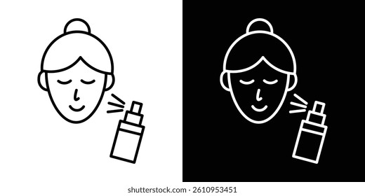 Spray on face icon Vector isolated outline drawing.