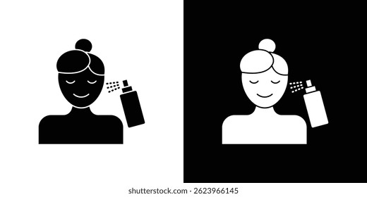 Spray no vetor de ícone de face, ilustração de logotipo sólido, pictograma