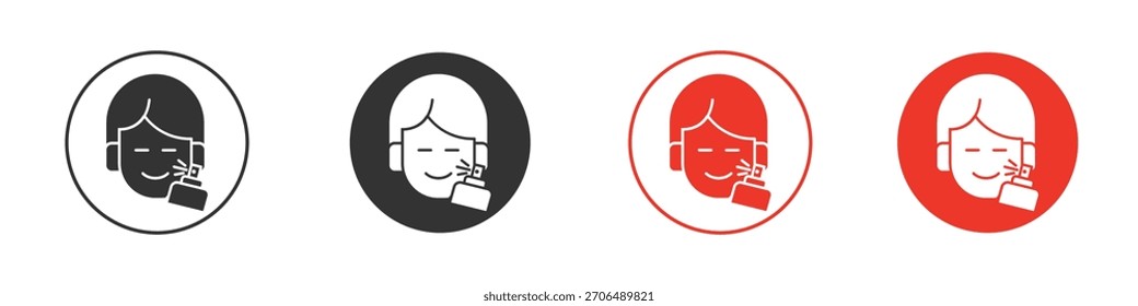 Spray auf Gesicht Symbol. Webvektordesign