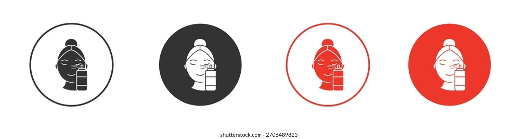 Spray on face icon. web vector design