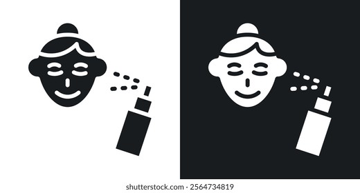 Spray on face icons in flat syle