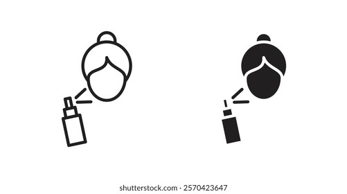 Spray on face vector web icons set