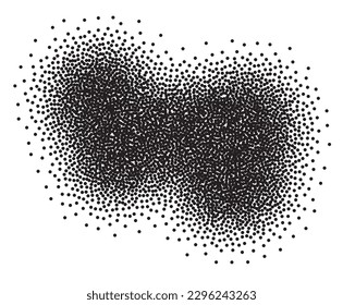 Spray on white background. Grunge stipple isolated vector. Gradient noise, grainy texture. Creative brush stroke art.