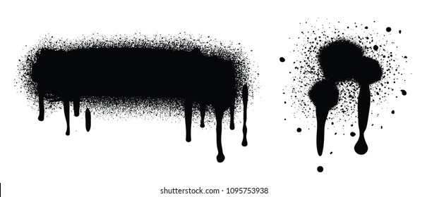 Spray Paint Abstract Vector Elements isolated on White Background. Lines and Drips Set. Street style. 
