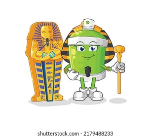 the spray paint ancient egypt cartoon. cartoon mascot vector