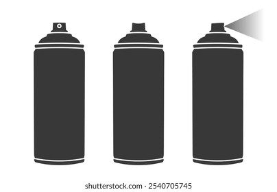 Spray paint bottle icon. Aerosol spray aluminium can package logo sign. Graffiti paint. Vector illustration image. Isolated on white background.