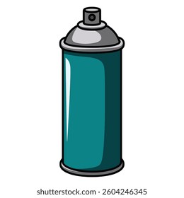 Spray paint bottle icon. Vector illustration of an aerosol can, isolated on a white background. Simple and modern design for art, graffiti, and painting themes.