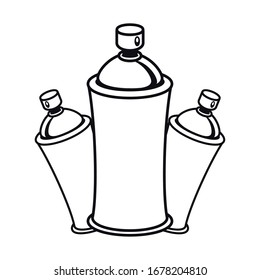 spray paint bottles isolated icons vector illustration design