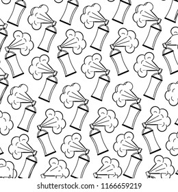 spray paint bottles pattern background