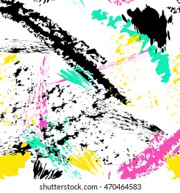 spray paint, Brush stroke seamless pattern. Summer, spring bright texture for fabric, prints, cloth. Chaotic free hand composition