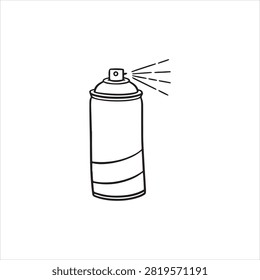Spray paint can emitting aerosol mist illustration design