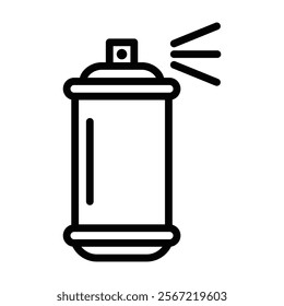 Spray paint can icon in black outline style. Editable stroke