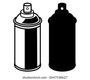 Spray Paint Can Icon Black And White Vector Illustration