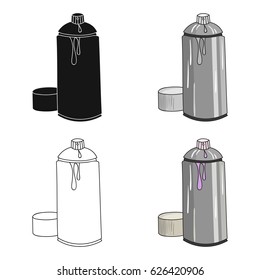 Spray paint can icon in cartoon style isolated on white background. Artist and drawing symbol stock vector illustration.