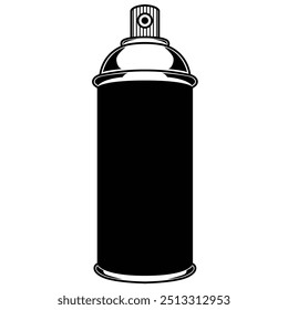 Spray paint can illustration. Black and white spray paint