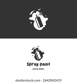 Spray paint can logo template, Spray paint can silhouette vector
