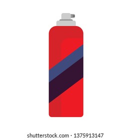 Spray paint can red graffiti aerosol vector icon equipment. Bottle tool street wall vandalism flat container