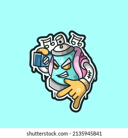 
Spray paint character illustration design in graffiti art style. The design is suitable for stickers, tattoos, printing, t-shirts and hoodies