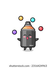 the spray paint circus cartoon juggling a ball , cute style design for t shirt, sticker, logo element