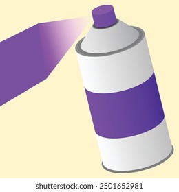 Spray paint containing purple high-pressure gas