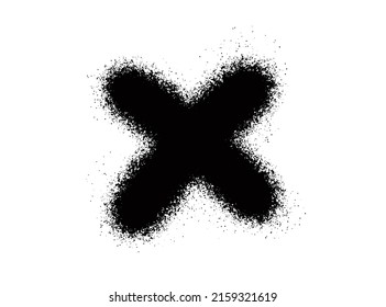 Spray Paint Cross Mark. Sprayed X Graffiti Tag. Street Art X Symbol. Vector Illustration.