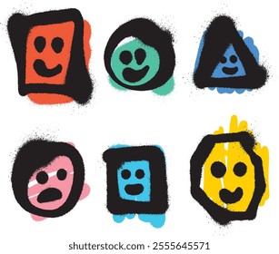 Spray Paint with Cute and Happy Faces