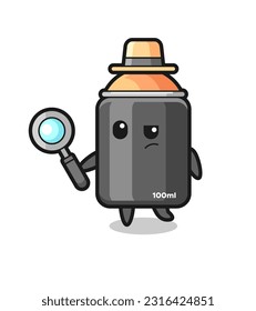 spray paint detective character is analyzing a case , cute style design for t shirt, sticker, logo element