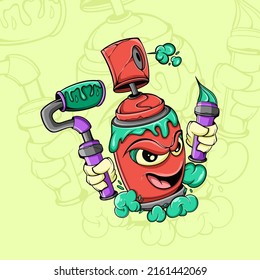 SPRAY PAINT DOODLE CHARACTER VECTOR ILLUSTRATION