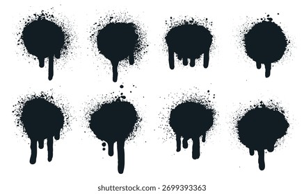 Salpicadura de goteos pintados, grunge arte círculo textura, graffiti sucio spray pinturas