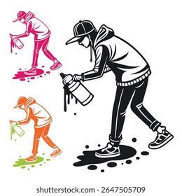 Spray Paint Drip Splat Icon Set - Cores de Vetor de Grafite Urbano