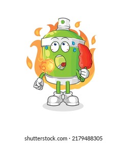 the spray paint eat hot chilie mascot. cartoon vector