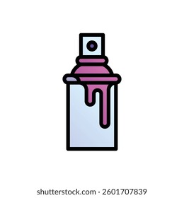 Spray paint. Editable vector icon, coloured with outlined stroke.