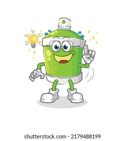 the spray paint got an idea cartoon. mascot vector