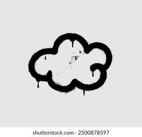 Spray Paint Graffiti cloud Sprayed isolated on white background.