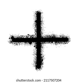 Spray Paint Graffiti Cross Symbol Drawing By Spots