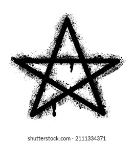 Spray Paint Graffiti Pentagram Star  Drawing By Airbrush