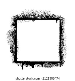Pintar el graffiti con forma de cuadrado. Marco de grunge vectorial
