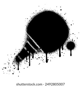 Spray Paint Graffiti Table tennis racket icon isolated on white background.