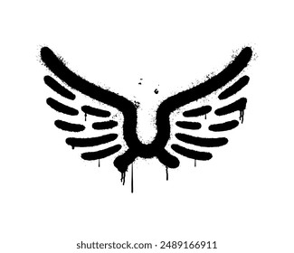 Spray Paint Graffiti Wings isolated on white background.