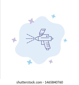 Spray, Paint, Gun, Construction Blue Icon on Abstract Cloud Background. Vector Icon Template background